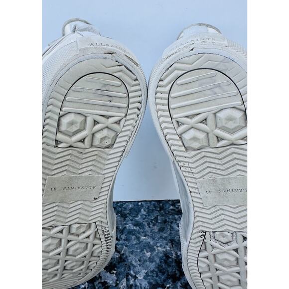 AllSaints Chalk White Leather Sneakers Hi Top Men’s Size 41 Used main image 14